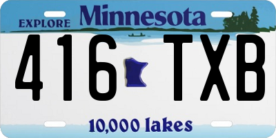 MN license plate 416TXB