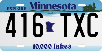 MN license plate 416TXC