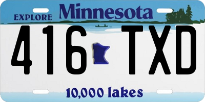 MN license plate 416TXD