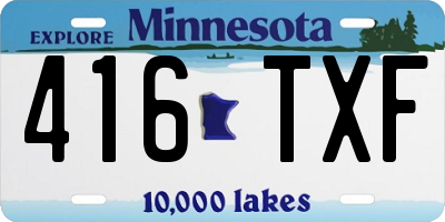 MN license plate 416TXF