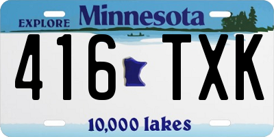 MN license plate 416TXK