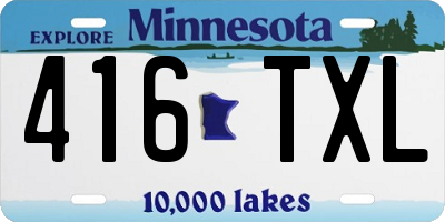 MN license plate 416TXL