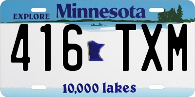 MN license plate 416TXM