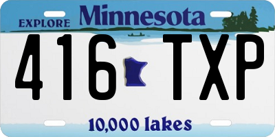 MN license plate 416TXP