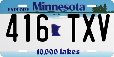 MN license plate 416TXV