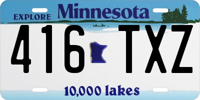 MN license plate 416TXZ