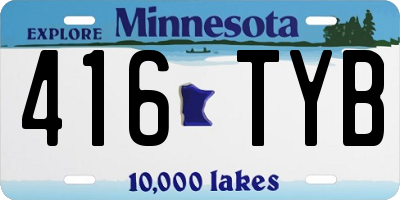 MN license plate 416TYB