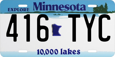 MN license plate 416TYC