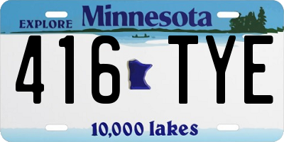 MN license plate 416TYE