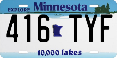 MN license plate 416TYF