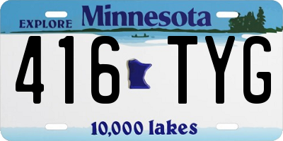 MN license plate 416TYG