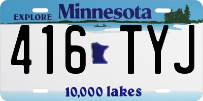 MN license plate 416TYJ