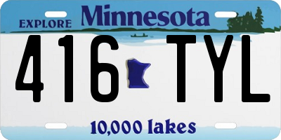 MN license plate 416TYL