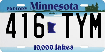 MN license plate 416TYM