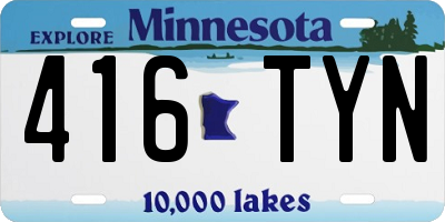 MN license plate 416TYN