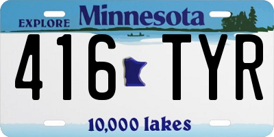 MN license plate 416TYR