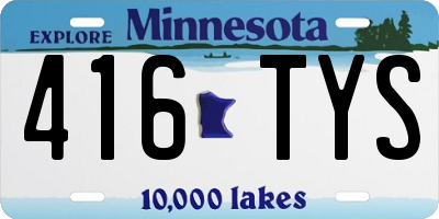 MN license plate 416TYS