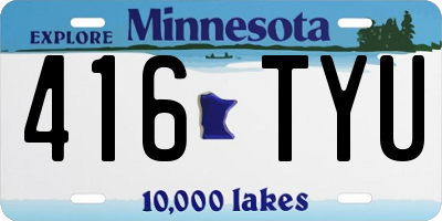 MN license plate 416TYU
