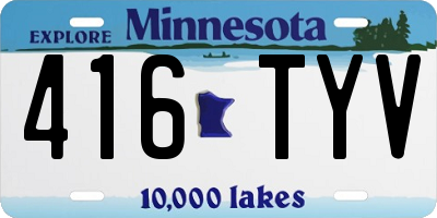 MN license plate 416TYV