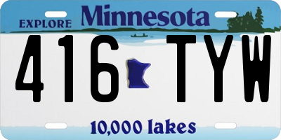 MN license plate 416TYW
