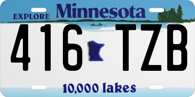 MN license plate 416TZB
