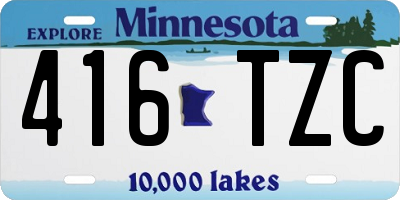 MN license plate 416TZC