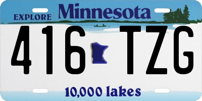 MN license plate 416TZG