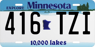 MN license plate 416TZI