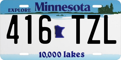 MN license plate 416TZL