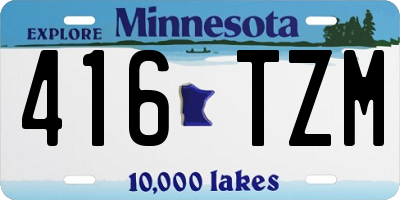 MN license plate 416TZM