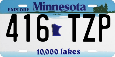 MN license plate 416TZP