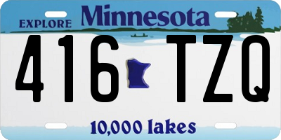 MN license plate 416TZQ