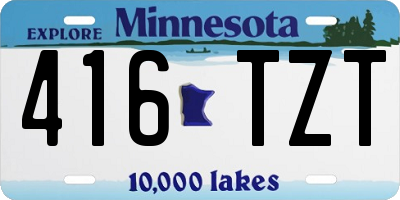 MN license plate 416TZT