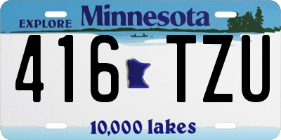 MN license plate 416TZU