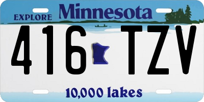 MN license plate 416TZV