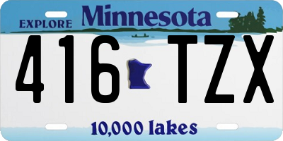 MN license plate 416TZX