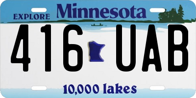 MN license plate 416UAB