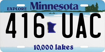 MN license plate 416UAC