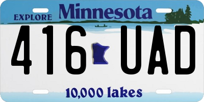 MN license plate 416UAD
