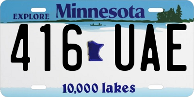 MN license plate 416UAE