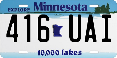 MN license plate 416UAI