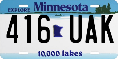 MN license plate 416UAK