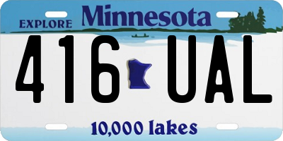 MN license plate 416UAL