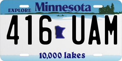 MN license plate 416UAM