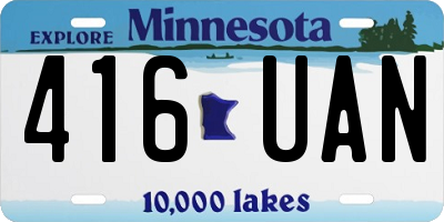 MN license plate 416UAN