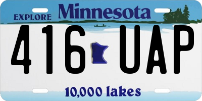 MN license plate 416UAP