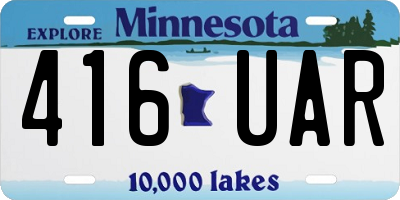 MN license plate 416UAR