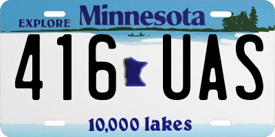 MN license plate 416UAS