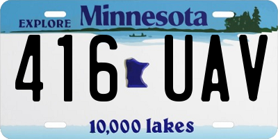 MN license plate 416UAV