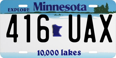 MN license plate 416UAX